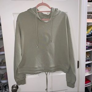 Cropped hooded sweatshirt